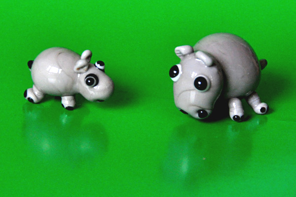 Nilpferde Lampwork