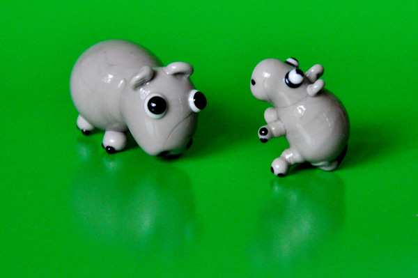 Nilpferde Lampwork
