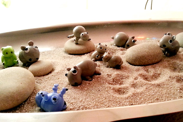 Nilpferde Lampwork