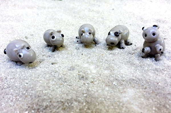 Nilpferde Lampwork