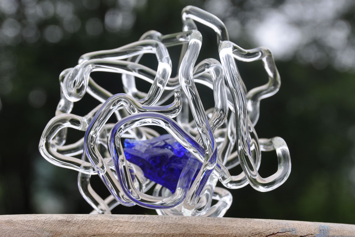 Glas Skulptur Glaslabyrinth mit Einschluss © Anne-Kathrin Gebert
